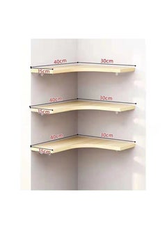 Buy 3pcs Perforated wall shelf Corner bookshelf Corner wall shelf Triangular shelf Corner wall-mounted Corner storage cabinet Corner cabinet Triangular storage cabinet Corner storage rack Corner cabinet in Saudi Arabia