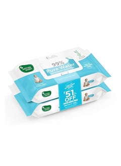 Buy Mother Sparsh 99% Pure Water Baby Wipes (40X2) Super Saver Travel Friendly Combo Pack | Wipes Made with Plant Based Fabric in UAE