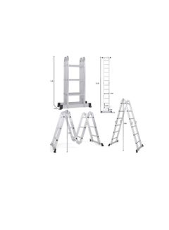 اشتري Robustline Multi Purpose Folding Step Ladder Platform Extendable Scaffold Ladder Aluminum 7 in 1 Extension Step Lightweight (4x3) في الامارات