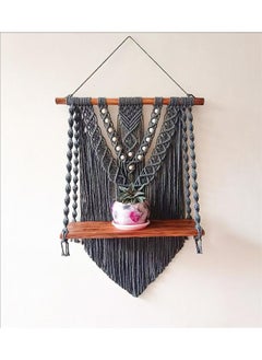 Buy Wooden Wall Shelf, Macrame Shelf, Living Room Decor, Stand Bookshelf. in Egypt