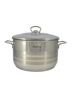 Buy Astra Casserole 24x12cm - 6.3 Liter Capacity -18/10 Cr-Ni Stainless Steel - Silver in UAE