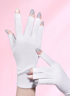 اشتري قفاز UV للأظافر جل مانيكير قفاز نصف إصبع قابل للتمدد للفتيات لحماية اليدين في السعودية