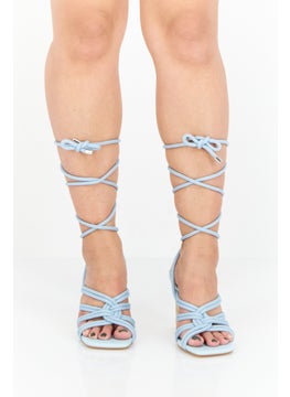 اشتري Women Idolized Ankle Tie Wedge, Light Blue في الامارات