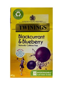 Buy Blackcurrant & Blueberry, Naturally Caffeine Free, 20 Tea Bags in UAE