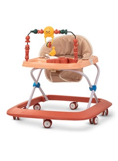 Buy Baby Walker with 3 Height Adjustable & Tray Multi-Function Anti-Rollover Foldable and Musical Toy Bar for 6-18 Months in Saudi Arabia