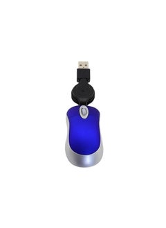 اشتري Mini Computer Mouse Retractable USB Cable Optical Ergonomic1600 DPI Portable Small Mice for Laptop(Blue) في السعودية