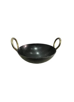 Buy Carbon Steel Wok Coarse Iron Kadai 23cm in UAE