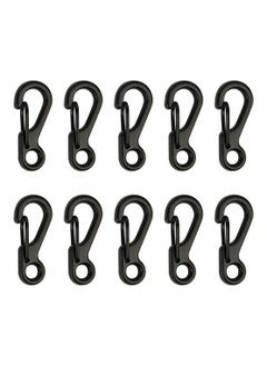 Buy 10 Pieces Mini Alloy Carabiner Clip, Spring Snap Hook Carabiners Clip, Tiny Spring Snap Hook Carabiners for Backpack Keychains Accessories, Camping Bottle Backpack Clasps Keychain (Black) in Saudi Arabia