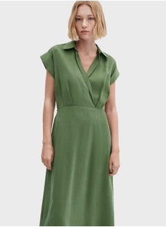 Buy Surplice Neck Belted Dress in UAE