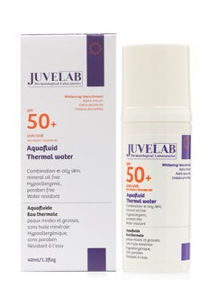 Buy JUVELAB Whitening Aqua fluid Thermal Water SPF 50+ Sunscreen 40ml in UAE