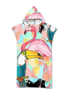 Buy Printed Swim Towel Hooded Surf Poncho, Large Microfiber Changing Robe Bathing Hooded Compact Blanket With Hood, Suitable For Aldult Woman And Man in Saudi Arabia