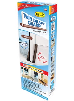 Buy Twin Door Draft Stopper, Under Door Bottom Seal Strip Noise Blocker for Door Insulation and Soundproofing Adjustable Suitable for Interior Doors in UAE