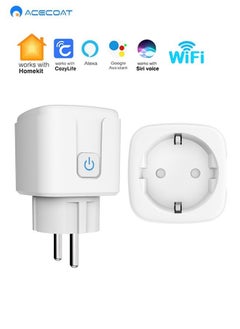 Buy 16A EU Wifi Smart Plug Socket,2-Pin Mini Wireless Wall Outlet Adapter with Energy Monitor & Timing Function & Remote Control & Voice Control,Works with Cozylife & Homekit & Alexa & Googlehome,White in Saudi Arabia