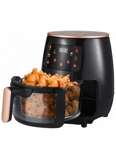 Buy Air Fryer Oven 2400W Oil Nonstick Cooker with 6 Cook Presets Borosilicate Glass Basket 6 QT Visible Cooking Window Touch Digital Controls Air Fryer for Healthy Cooking in UAE