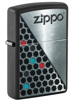 Buy Zippo 48709 218  Zippo Hexagon Design Black Matte Windproof Lighter in UAE