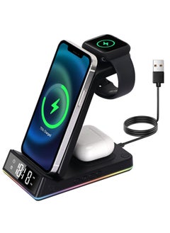 Buy Wireless Charger, 5 in 1 Foldable QI Fast Wireless Charging Station Compatible iPhone 13 12 11 Pro Max XS MAX/XR/XS/X/8/SE, for iWatch Series 7/6/5/4/3/2/SE, for AirPo Pro/3/2 Black in UAE