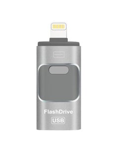 اشتري 256GB USB Flash Drive, Shock Proof Durable External USB Flash Drive, Safe And Stable USB Memory Stick, Convenient And Fast I-flash Drive for iphone, (256GB Silver Gray) في السعودية