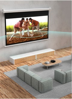 Buy 72 Inch 4:3 Anti-Light Projection Screen Widescreen Projector Manual Pull Down Projection Screen in UAE