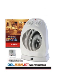 Buy Electric Fan Heater With Two Heating Powers 2000W in Saudi Arabia