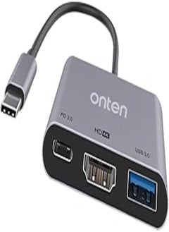 Buy ONTEN USB C HUB 3 in 1 HDMI 4K@30Hz, USB 3.0 5Gbps, Type C PD 60W in Egypt