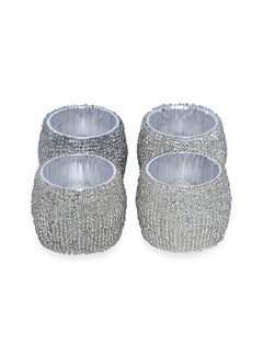 Buy Wired Napkin Ring, Silver - Set of 4 in UAE