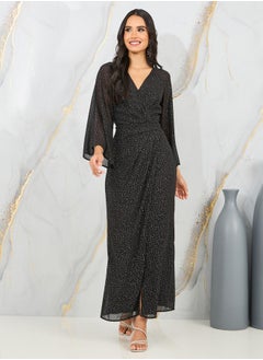 اشتري Embellished Wrap Style Maxi Dress في السعودية