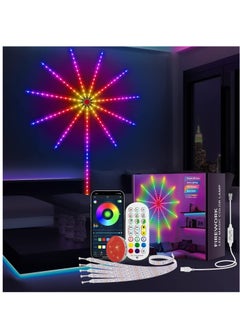 اشتري Smart Firework Led Lights USB Powered Room Decor, Color Changing Fireworks Led Lights for Bedroom with Launch Burst Effect, RGB Led Strip Lights with Remote App Control for في الامارات