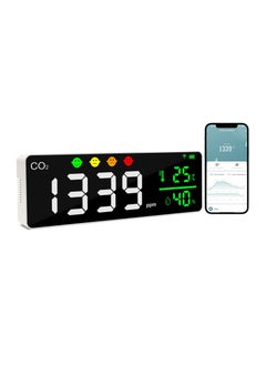 اشتري Smart WiFi CO2 Detector, 11'' LED Display CO2 Monitor Air Quality Monitor for Carbon Dioxide, Humidity, Temperature, App Control Air Quality Tester with Alarm for Home, Office, Grow Tents, etc. في الامارات