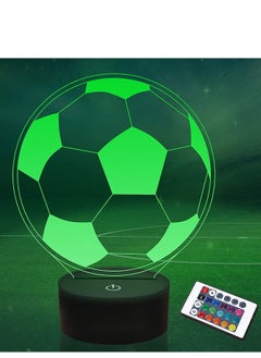 اشتري Football Gifts for Kids Boys  3D Illusion Lamp Football Multicolor Night Light with Remote + Touch 16 Color Flashing Changing + Timer Desk Lamps for Men Sports Fan Bedroom Decor في الامارات