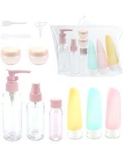 Buy 11 PCS Travel Bottles for Toiletries, Plastic Travel Size Refillable Containers for Liquid Shampoo, Lotion, Cream, Dispenser Accessories Kit in Saudi Arabia