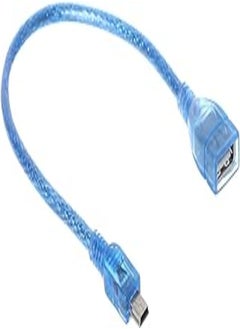 Buy Keendex kx 1908 usb 2.0 a female to mini usb 5pin male converter cable, 10cm - clear blue in Egypt