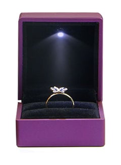 اشتري Engagement Ring Box Earrings Coin Jewelry Ring Box Case with LED Lighted up, Square Gift Box Engagement Birthday Wedding Anniversary (Purple) في السعودية