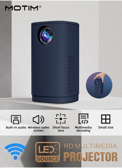 Buy Smart Wi-Fi Mini Projector 100 ANSI Lumen Portable Projector 360° Speaker Movie Projector 100 Inch Picture Outdoor Projector Watch Anywhere in Saudi Arabia