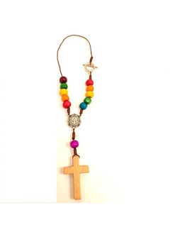 Buy Catholic Car Hanging Rosary Multi Color | Rosary Wood Beads in UAE