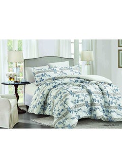 اشتري Best Quality 6 Piece King Size Comforter Set Microfiber Off White في الامارات