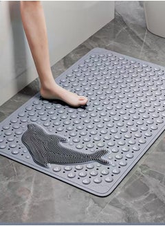 Buy 1-Piece Non-slip Massage Mat For Bathroom PVC Grey 70x50 Centimeter in UAE