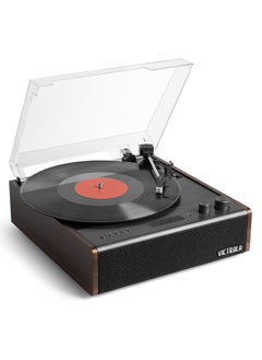 اشتري Victrola Eastwood Signature Hybrid Bluetooth Record Player 3 Speed Belt Driven Turntable with Bluetooth Speakers and Audio Technica Catridge Espresso في الامارات