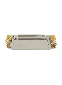 اشتري Royal Small Square Tray, Silver & Gold - 27X27 Cm في الامارات