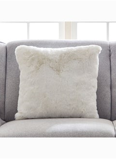 Buy Faux Rabbit Fur Filled Cushion 45 x 45 cm in UAE