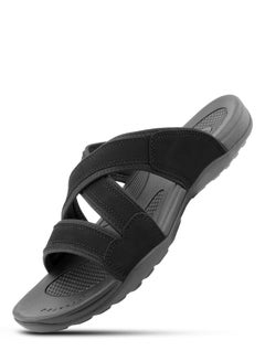 Buy Slippers for Men | Arabic Style Slide-on | Series - ARBA-01 Black in UAE