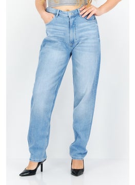 اشتري Women Regular Fit Washed Denim Jeans, Blue في الامارات