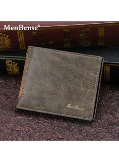 Buy Retro Classic Men's Leather Bifold Short Wallet Card Holder Certificate Money Bag for Business Commute in Saudi Arabia