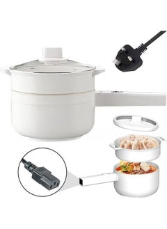 Buy 2L Electric Hot Pot with Steamer & Temperature Control Non-Stick Electric Cooker Shabu Shabu in Saudi Arabia