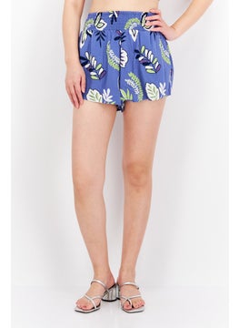 Buy Women Regular Fit Allover Printed Shorts, Purple Combo in UAE