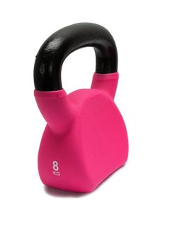 Buy Kettlebell of 8Kg (17.6LB) Includes 1 * 8Kg (17.6LB) | Pink | Material : Iron with Rubber Coat | Exercise, Fitness and Strength Training Weights at Home/Gym for Women and Men in UAE