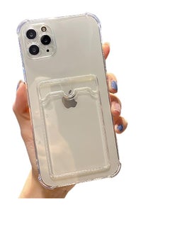 اشتري حافظة هاتف بمحفظة شفافة لهاتف iPhone 11 Pro Max، حافظة شفافة بفتحة للبطاقات، حافظة محفظة ناعمة من مادة TPU مقاومة للصدمات مع جيب لطيف لحامل البطاقات في مصر