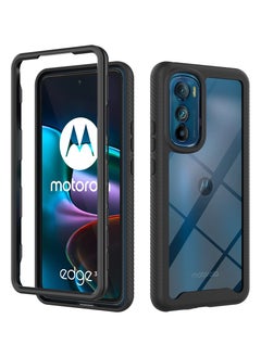 Buy Protective Phone Case Cover for Motorola Edge 30 5G Black/Clear in Saudi Arabia