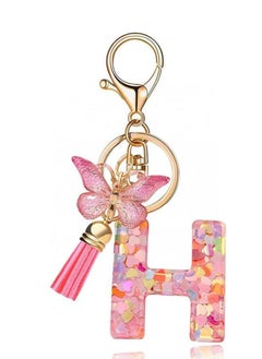 Buy Alphabet Initial Letter Keychain with Tassel Fashion Keychain Butterfly Pendant Key Ring Cute Keychain for Women Girls Purses Handbag Backpack Keychain Car Key Keychain Tassel Key Chain in Saudi Arabia