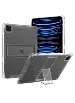 اشتري iPad Pro 11 inch Case 2022(4th Gen)/2020(2nd Gen)/2018（1st Gen) with Pencil Holder, Durable Shockproof Cover with Kickstand and Pencil Holder, Four Corner Airbag Protective Case for iPad Pro (Clear) في السعودية