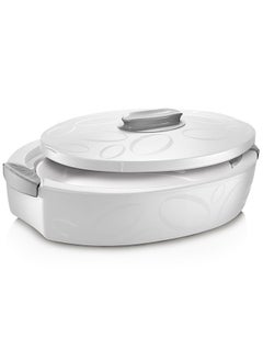 Buy Tuttocaldo Oval Insulated Server with Ceramic Baking Dish, White - 3L in UAE